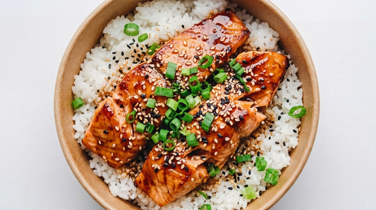 Hot Honey Salmon Rice Bowl