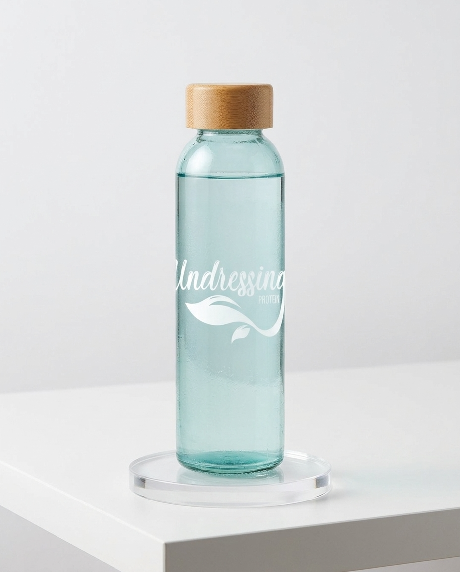 Water Bottle with Bamboo Lid -17 oz. Glass