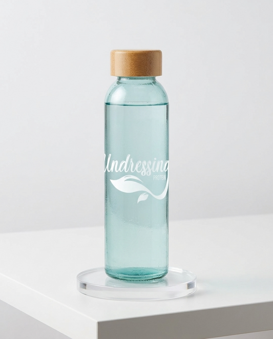 Water Bottle with Bamboo Lid -17 oz. Glass